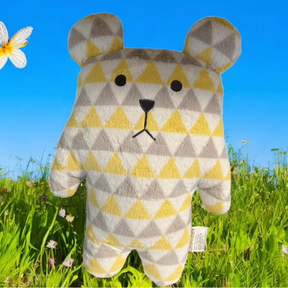 Craftholic Sloth Plush 17" Stuffed Toy Doll Cushion Triangle Yellow Gray White